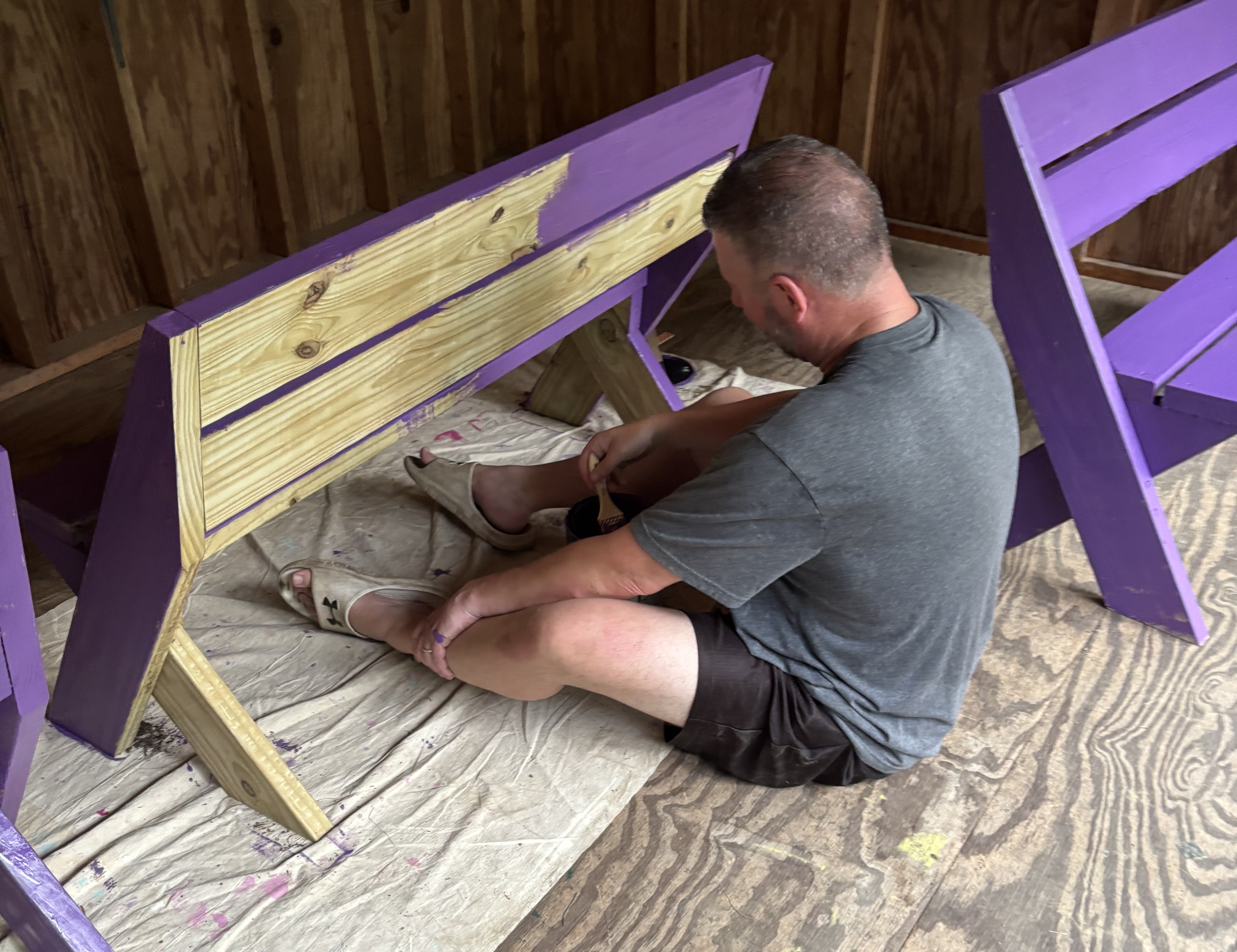 Hugh Howard Paints Camp Seawood Bench Hugh Howard Paints Camp Seawood Bench