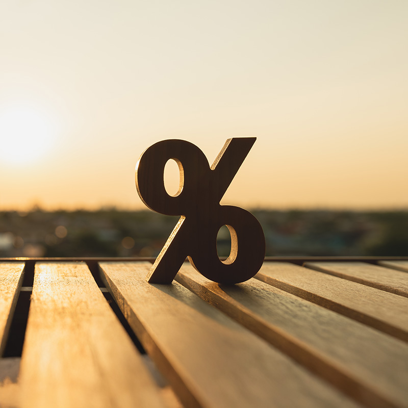 Photo of percentage symbol