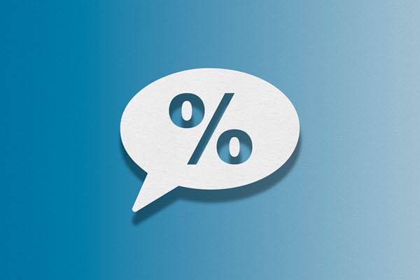 Image of a percentage sign on a calculator