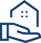A hand holding a house icon representing the mortgage services that St. Mary's Bank provides.