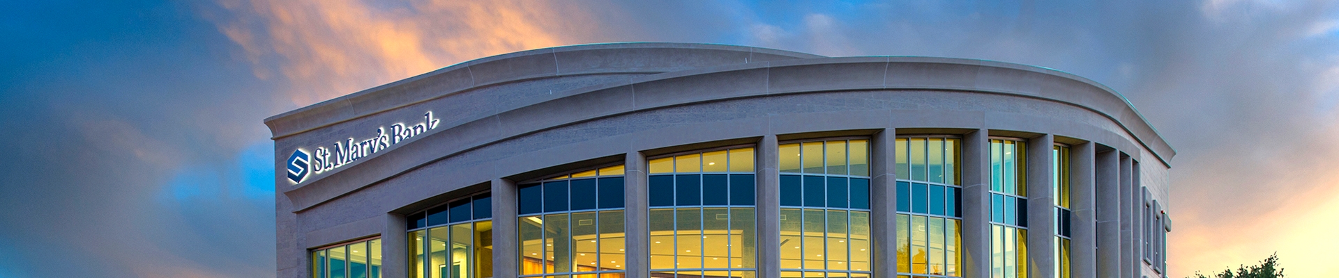 McGregor street branch banner in the sunset